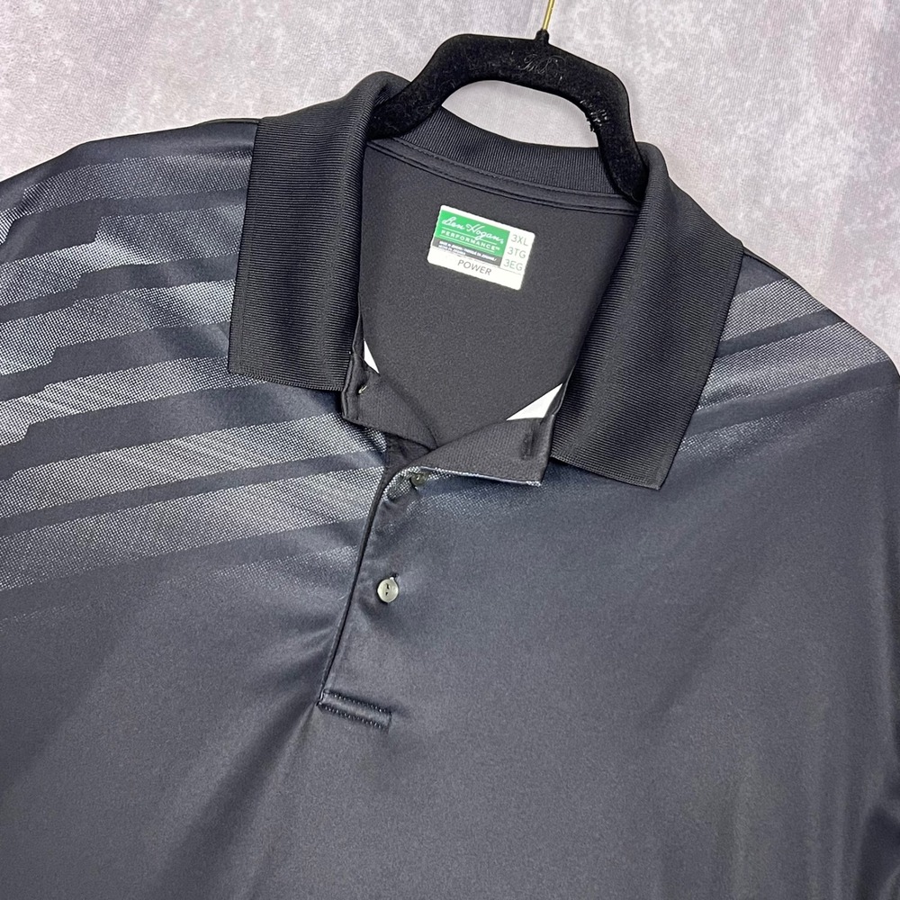 Ben Hogan Polo Shirt Mens 3XL Black Excellent Power Air Graphic Golf Tee